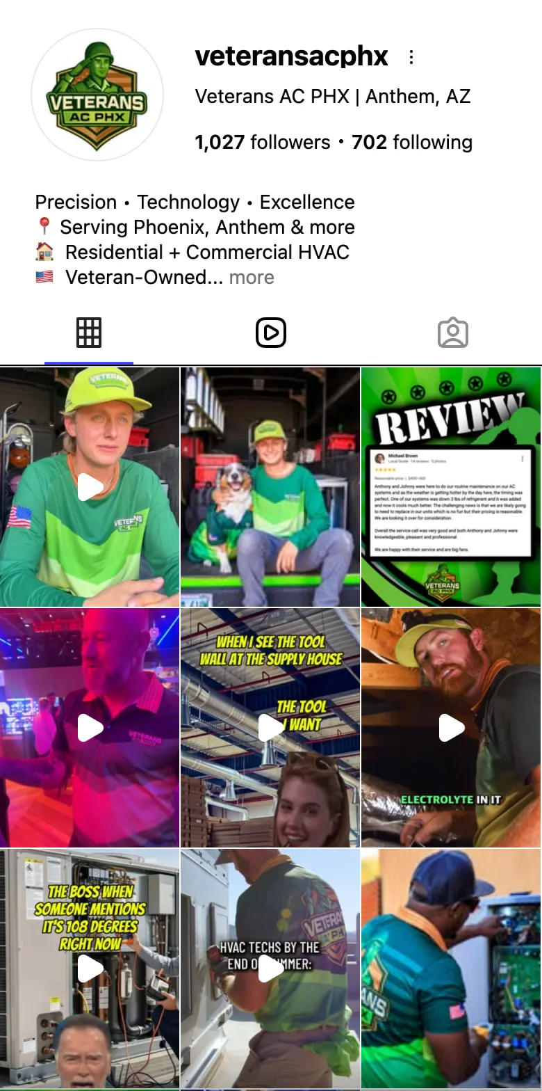 Veterans AC PHX Instagram profile, @veteransacphx